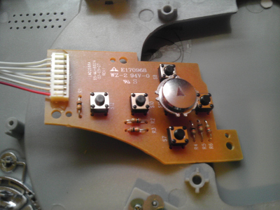 The front view of the button board.